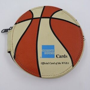 American Express WNBA Basketball CD Case Small Orange Cream Vintage Promo Pouch